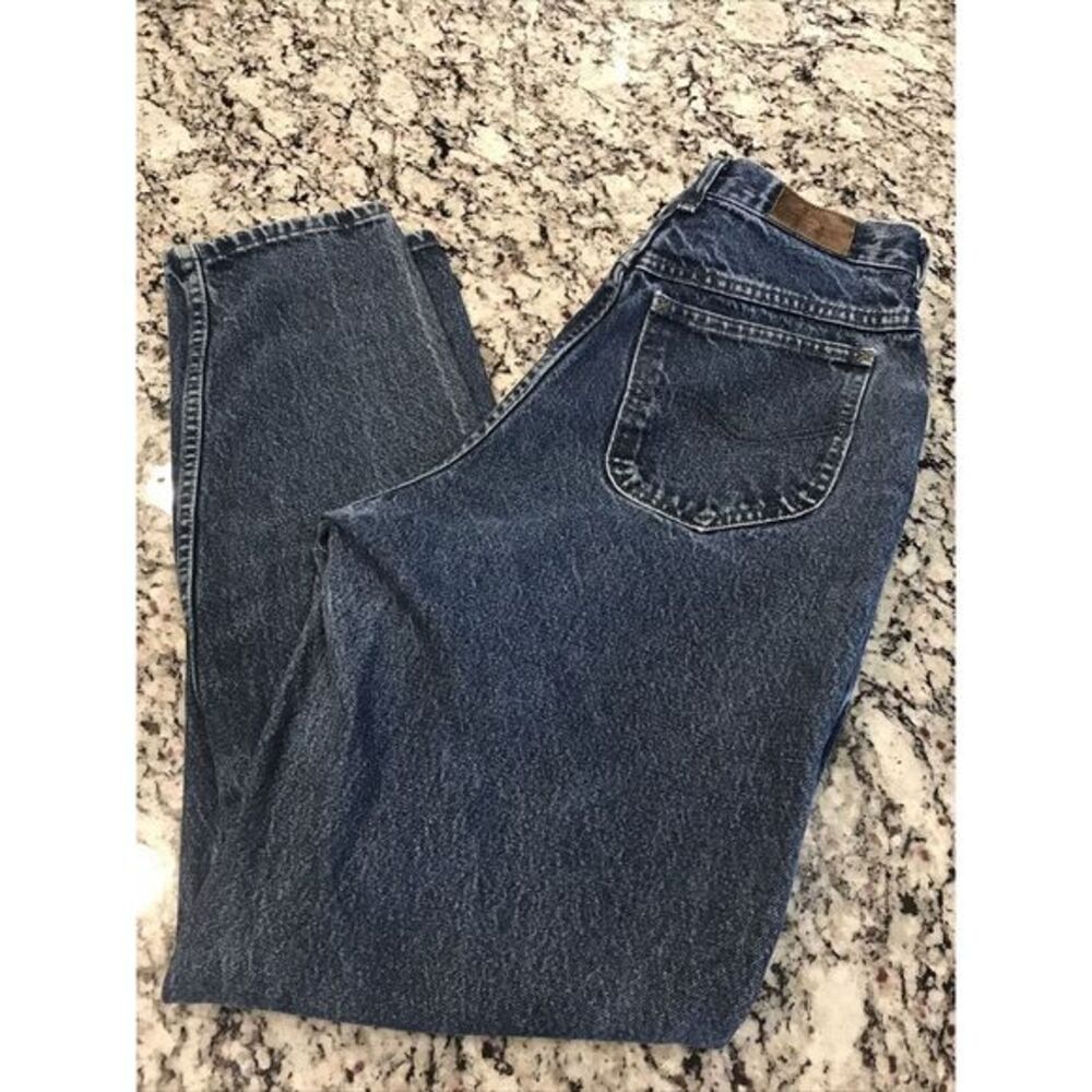 Vintage Lee Original High Waist Blue Medium Wash‎ Denim Mom Jeans 12 Reg